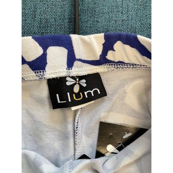 Llum Daisy Print‎ Blue & White Leggings - Stretchy Cotton Blend Size 4 - Picture 4 of 7